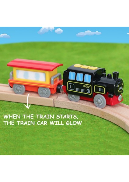 Retro Tren Oyuncak Ses, Işık Elektrikli Tren Seti Çocuk Eğitici Oyuncak Tren Ahşap Raylı Araba Ahşap Parça ile Uyumlu (Yurt Dışından) fırsatları