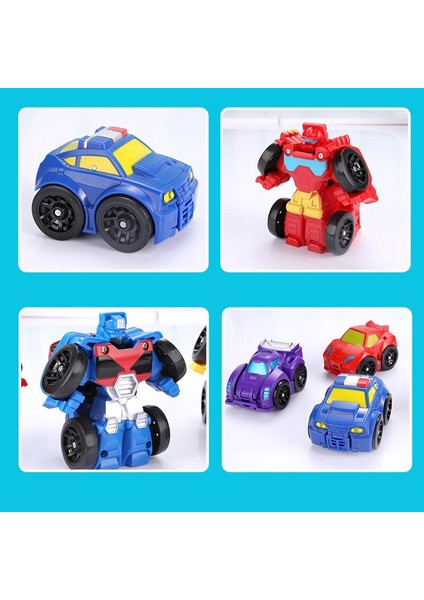 Karikatür Dönüşüm Robot Aksiyon Figürü Oyuncakları Mini Arabalar Robot Klasik Model Oyuncaklar Çocuk Hediyeler Için Brinquedos (Yurt Dışından) indirimleri