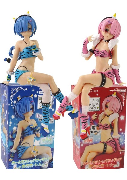 16 cm Anime Re: Sıfırdan Farklı Bir Dünyada Yaşam Ram Rem Harikalar Diyarında Leopar Tahıl Oturmak Aksiyon Şekilli Kalıp Oyuncak Bebekler (Yurt Dışından)