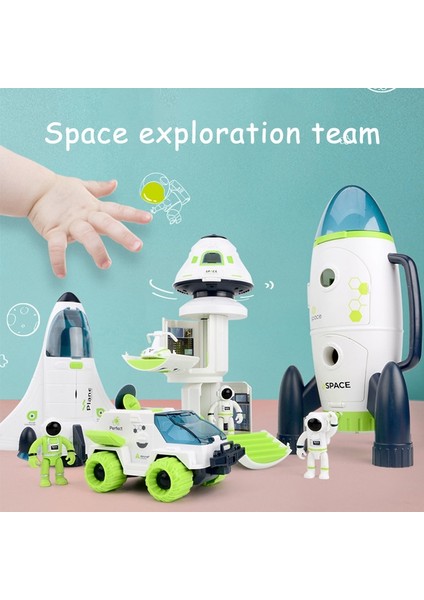 Acousto Optik Uzay Roketi Model Oyuncak Astronot Uzay Gemisi Oyuncaklar Model Mekik Uzay Istasyonu Roket Havacılık Serisi Oyuncaklar Çocuk Hediye (Yurt Dışından)