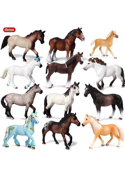 Oenux Orijinal Orman Vahşi Steed Çiftlik Hayvanı At Modeli Aksiyon Figürleri Klasik Amerikan Clydesdale At Pvc Figürler Oyuncak Çocuk (Yurt Dışından) modelleri