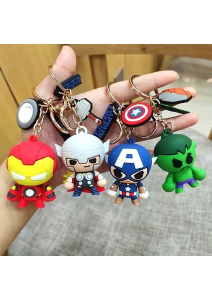 Disney Avengers Kahraman Aksiyon Figürü Anahtarlık Marvel Anime Karikatür Örümcek Adam Demir Adam Modeli Kaptan Amerika Anahtarlık Çocuk Kız Oyuncakları (Yurt Dışından)
