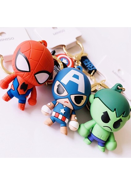 Disney Avengers Kahraman Aksiyon Figürü Anahtarlık Marvel Anime Karikatür Örümcek Adam Demir Adam Modeli Kaptan Amerika Anahtarlık Çocuk Kız Oyuncakları (Yurt Dışından)