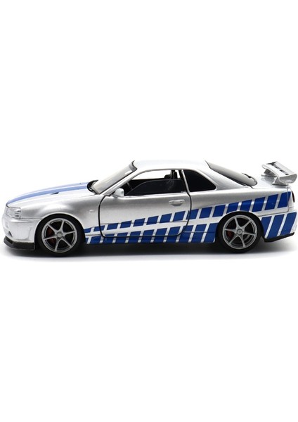 1/32 Gtr Gt R 34 Jkm Pres Döküm Model Araç Oyuncaklar Çocuk Erkek Kız Hediyeler Ses Aydınlatma Geri Çekin (Yurt Dışından)