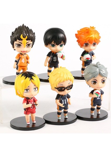 Anime Haikyuu Şekil Oyuncaklar Voleybol Hinata Shoyo Oikawa Toru Kozume Kenma Kageyama Tobio Heykelcik Modeli Bebek 6 Set (Yurt Dışından)