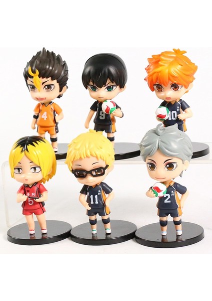 Anime Haikyuu Şekil Oyuncaklar Voleybol Hinata Shoyo Oikawa Toru Kozume Kenma Kageyama Tobio Heykelcik Modeli Bebek 6 Set (Yurt Dışından)