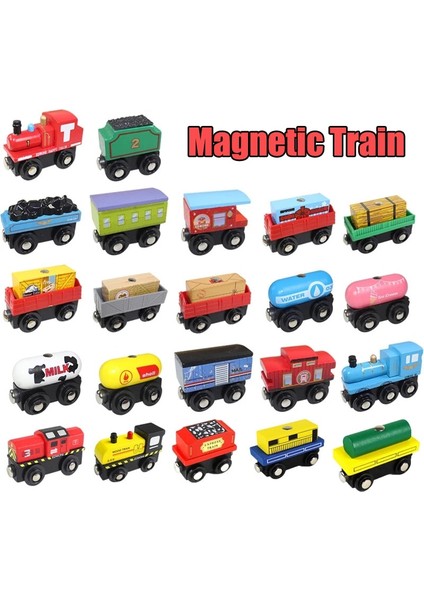 1 Adet Ahşap Tren Oyuncakları Manyetik Ahşap Trenler Model Araba Oyuncak Ahşap Demiryolu Rayı Aksesuarları Tüm Markalar Için Uygun Ahşap Parçalar (Yurt Dışından)