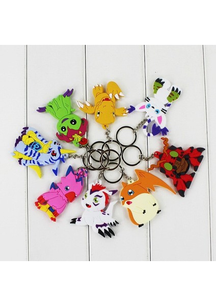 Digimon Şekil Oyuncaklar Agumon Gabumon Koromon Tanemon Gomamon Piyomon Patamon Yagamı Taıchı Bebekler Anahtarlık Kolye (Yurt Dışından) indirimleri