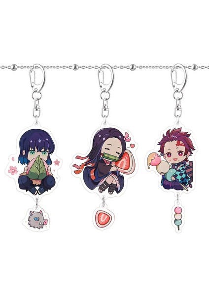 1 Adet Kawaii Anime Iblis Avcısı Kimetsu Hiçbir Yaiba Anahtarlıklar Kamado Tanjirou Tomioka Giyuu Akrilik Kolye Anahtarlıklar Şekil Oyuncaklar (Yurt Dışından) modelleri