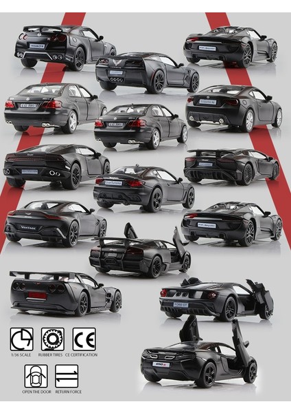 Spor Araba Koleksiyonu Modeli Hediyeler Çocuklar Için Mat Siyah Renk Serisi Rmz Şehir 1/36 Alaşım Döküm Oyuncak Araçlar Toyota Mclaren (Yurt Dışından)