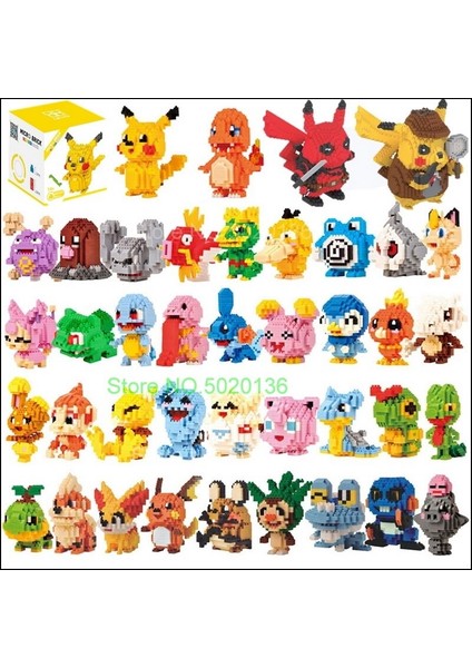 41 Tarzı Küçük Yapı Taşları Pokemon Blokları Küçük Karikatür Picachu Hayvan Modeli Eğitim Oyunu Grafik Tuğla Pokemones Oyuncaklar (Yurt Dışından) modelleri