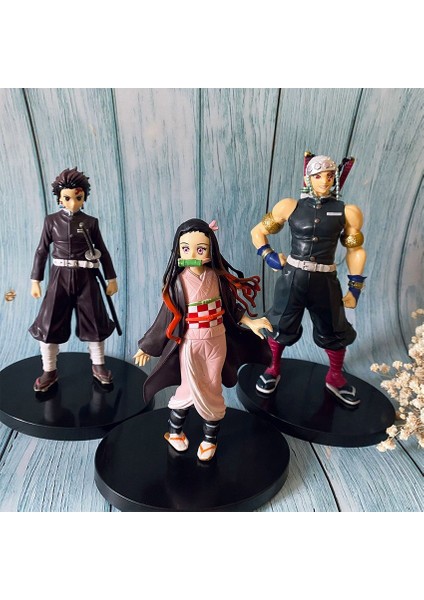 Anime Iblis Avcısı Şekil Kamado Tanjirou Nezuko Aksiyon Pvc Model Oyuncaklar Zenitsu Figurin Inosuke Kimetsu Hiçbir Yaiba 16 cm Ilginç (Yurt Dışından)