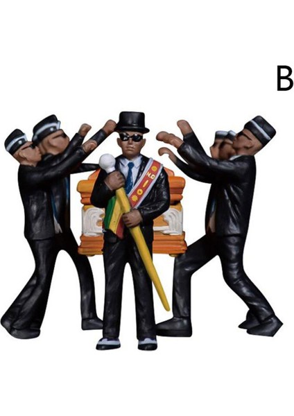 Moda Siyahlar Tabut Taşımak Takım Şekil 10 cm Siyahlar Tabut Taşımak Pvc Action Figure Koleksiyon Oyuncaklar (Yurt Dışından)
