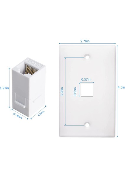Bağlantı Noktalı Ethernet Duvar Plakası, RJ45 Keystone Dişi - Dişi Sıralı Bağlayıcı Eklemeli Keystone Jack Duvar Plakası (Yurt Dışından)