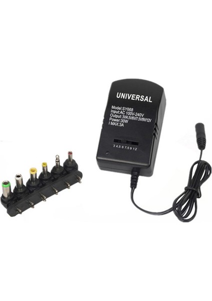 30W 3A Ayarlanabilir Şarj Adaptörü Çoklu Gerilim Kaynağı Dönüştürücü 220V 12V Dc 9V 6V 5V 3V Adaptör Ab Tak (Yurt Dışından)