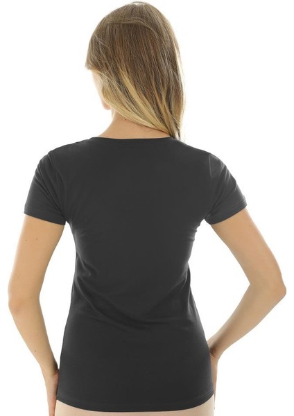 Kısa Kollu U Yaka Slim Fit Kadın Body T-Shirt 2038