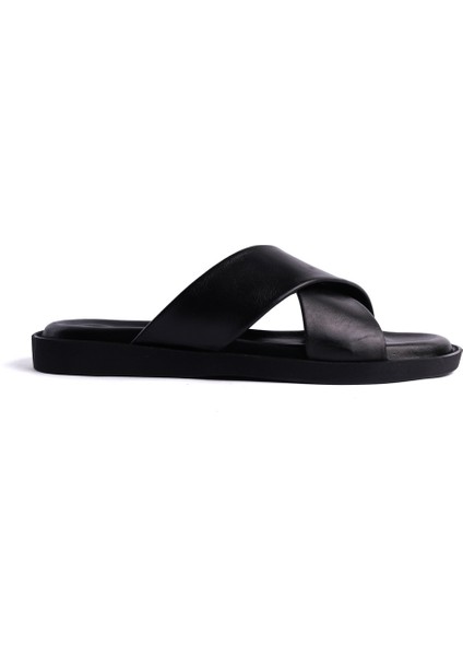 Collection Erkek Deri Terlik Siyah -MCCAS102-S fiyatları