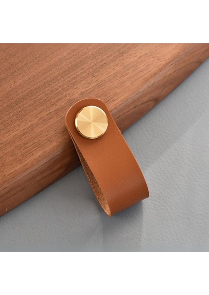 Çekmece Mobilya Kulpu Nordik Stil Minimalist Iskandinav Tip Suni Deri Pirinç Birleşimi fırsatları