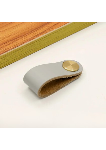 Çekmece Mobilya Kulpu Nordik Stil Minimalist Iskandinav Tip Suni Deri Pirinç Birleşimi modelleri