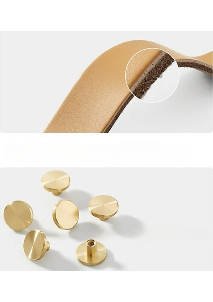 Çekmece Mobilya Kulpu Nordik Stil Minimalist Iskandinav Tip Suni Deri Pirinç Birleşimi indirimleri