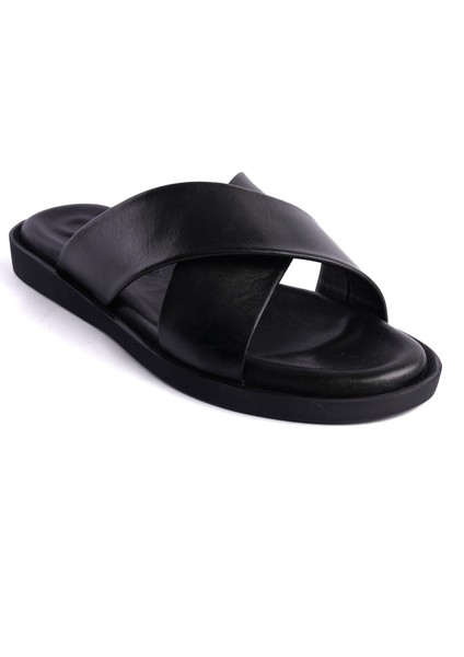 Collection Erkek Deri Terlik Siyah -MCCAS102-S fırsatları