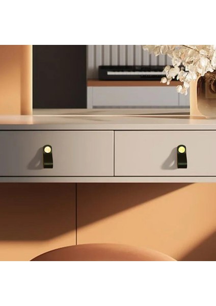 Çekmece Mobilya Kulpu Nordik Stil Minimalist Iskandinav Tip Suni Deri Pirinç Birleşimi modelleri