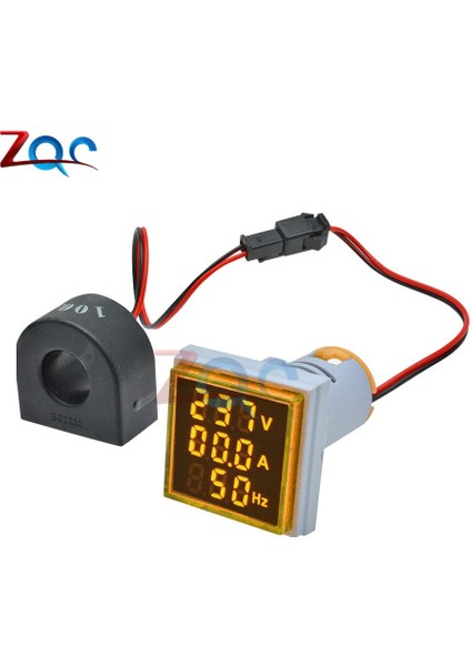 In 1 Ac 60 ~ 500 V Dijital Voltmetre Ampermetre Hz Hertz Frekans Metre Akım Gerilim Göstergesi Test Cihazı Amp Sinyal Işığı LED 22MM (Yurt Dışından)