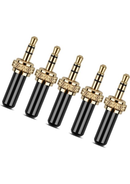 Adet 3.5mm Fiş Metal Konnektör Mini 3.5mm Vida Kilidi Stereo Jak Fişi M6 Iç Dişli (Yurt Dışından)