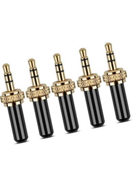 Adet 3.5mm Fiş Metal Konnektör Mini 3.5mm Vida Kilidi Stereo Jak Fişi M6 Iç Dişli (Yurt Dışından)