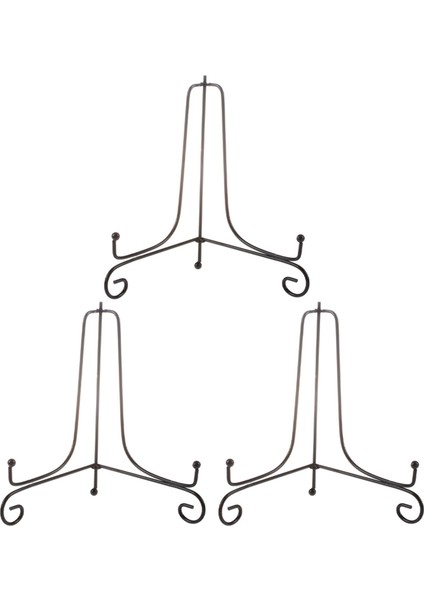 Xhhdqes 3 Adet Demir Şövale Klasik Ekran Standı Kase Plaka Fotoğraf Çerçevesi Kitap Artwor Siyah 4 Inç 10.5 cm (Yurt Dışından)