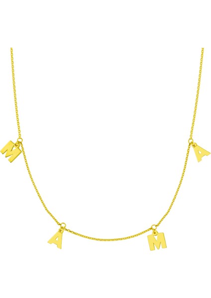 14 Ayar Altın 4 Harfli Altın Kolye