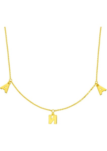 14 Ayar Altın 3 Harfli Chocker Altın Kolye