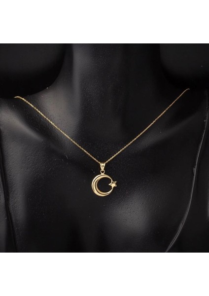 Ay Yıldız Model 14 Ayar Kolye - EGE21121420