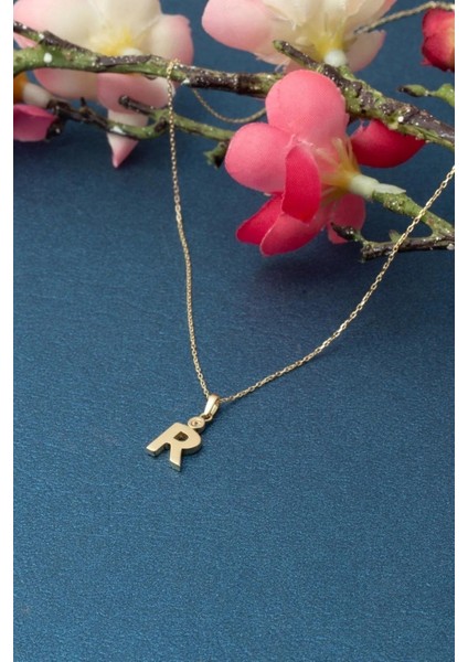 14 Ayar R Harfli Altın Kolye Kadın Harfli Kolye fiyatları