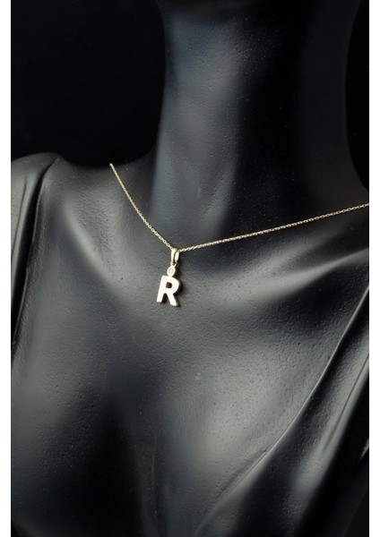 14 Ayar R Harfli Altın Kolye Kadın Harfli Kolye fırsatları