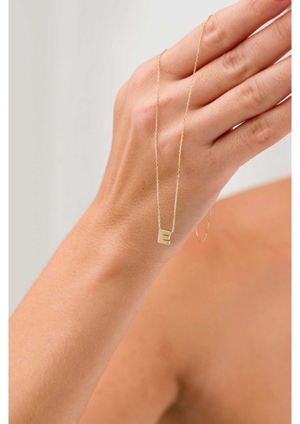 14 Ayar Altın E Harfli Kolye Altın Kolye modelleri