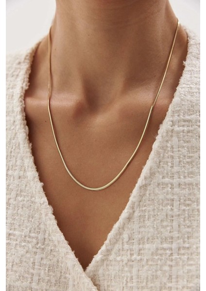 14 Ayar Balıksırtı Italyan Kadın Altın Zincir Balıksırtı Kolye modelleri