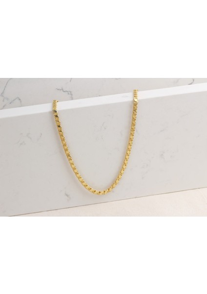 14 Ayar Altın Halep Pullu Zincir Kolye Kadın Altın Maraş Kolye - 4mm fiyatları