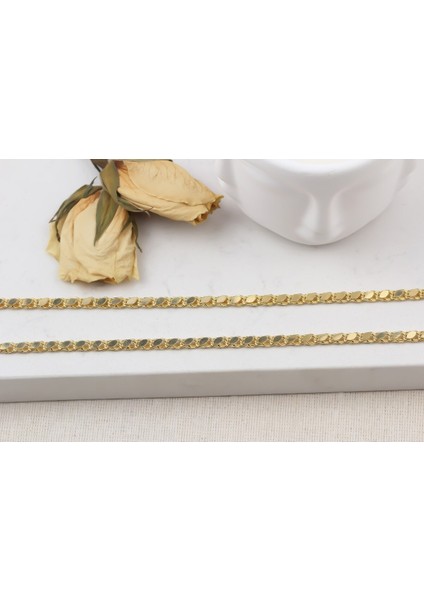 14 Ayar Altın Halep Pullu Zincir Kolye Kadın Altın Maraş Kolye - 4mm modelleri