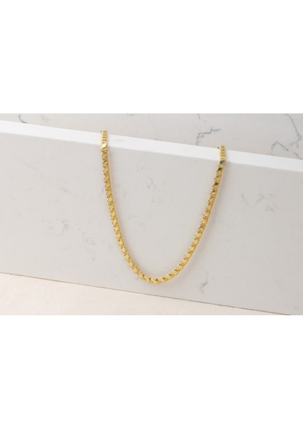 14 Ayar Altın Halep Pullu Zincir Kolye Kadın Altın Maraş Kolye - 4mm indirimleri