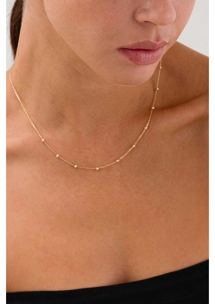 14 Ayar Altın Dorika Toplu Kadın Kolye