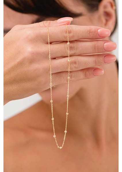 14 Ayar Altın Dorika Toplu Kadın Kolye modelleri