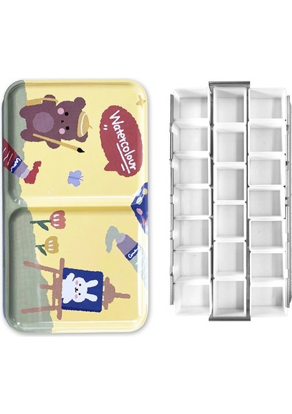 20 Tepsi Kardan Adam Stili Karikatür Yarım Tavalar Boş Palet Vaka Boyama Saklama Tepsisi Kutusu Yağ Suluboya Akrilik Boya Boyama Sanat Malzemeleri (Yurt Dışından) modelleri