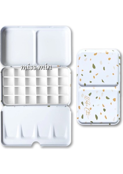 20 Tepsi Kardan Adam Stili Karikatür Yarım Tavalar Boş Palet Vaka Boyama Saklama Tepsisi Kutusu Yağ Suluboya Akrilik Boya Boyama Sanat Malzemeleri (Yurt Dışından) fırsatları