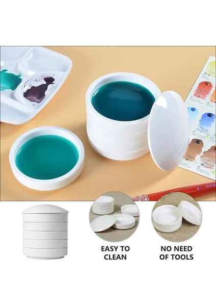 Beyaz Stil Beş Katmanlı Pigment Plakası Suluboya Pigment Tepsisi Seramik Mürekkep Bulaşık Boya Tepsisi (Yurt Dışından)