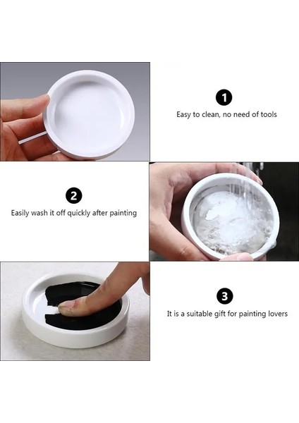 Beyaz Stil Beş Katmanlı Pigment Plakası Suluboya Pigment Tepsisi Seramik Mürekkep Bulaşık Boya Tepsisi (Yurt Dışından)