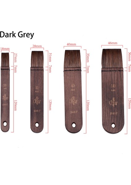 2040F-40 Koyu Gri Stil Artsecret 2040F Yeni Stil Yüksek Li Hake Düz Suluboya Fırçası Pro Sanatçı Guaj Boyama Midilli Karışık Öküz Kulak Saç Ahşap Saplı (Yurt Dışından) fiyatları