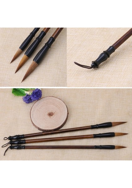 Ese Kaligrafi Fırçaları Kalem Kurt Saç Yazı Fırçası Ahşap Saplı 20CB (Yurt Dışından)