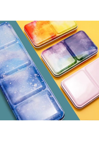 Resim Stili Olarak Renk 13 Starry Watercoloroil Akrilik Boyalar Teneke Kutu Boş Palet Boyama Depolama Boya Tepsisi Kutusu Sanat Malzemeleri Için Yarım Tava ile (Yurt Dışından) modelleri