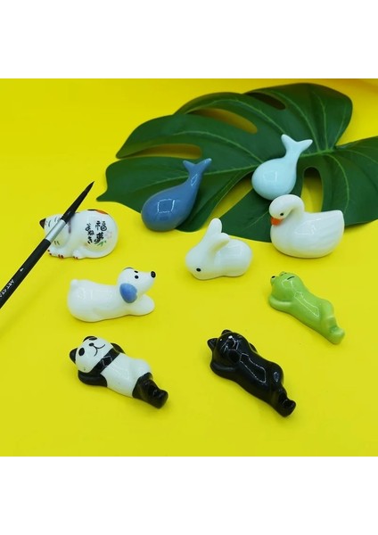 Panda Tarzı Sevimli Hayvan Seramik Boya Fırçası Kalemlik Kalemlik Suluboya Guaj Akrilik Boyama Sanat Malzemeleri Için Ekran Standı Paleti (Yurt Dışından) fiyatları